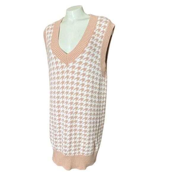 Abercrombie & Fitch Sweater Vest Preppy Dress M Houndtooth - Picture 4 of 9